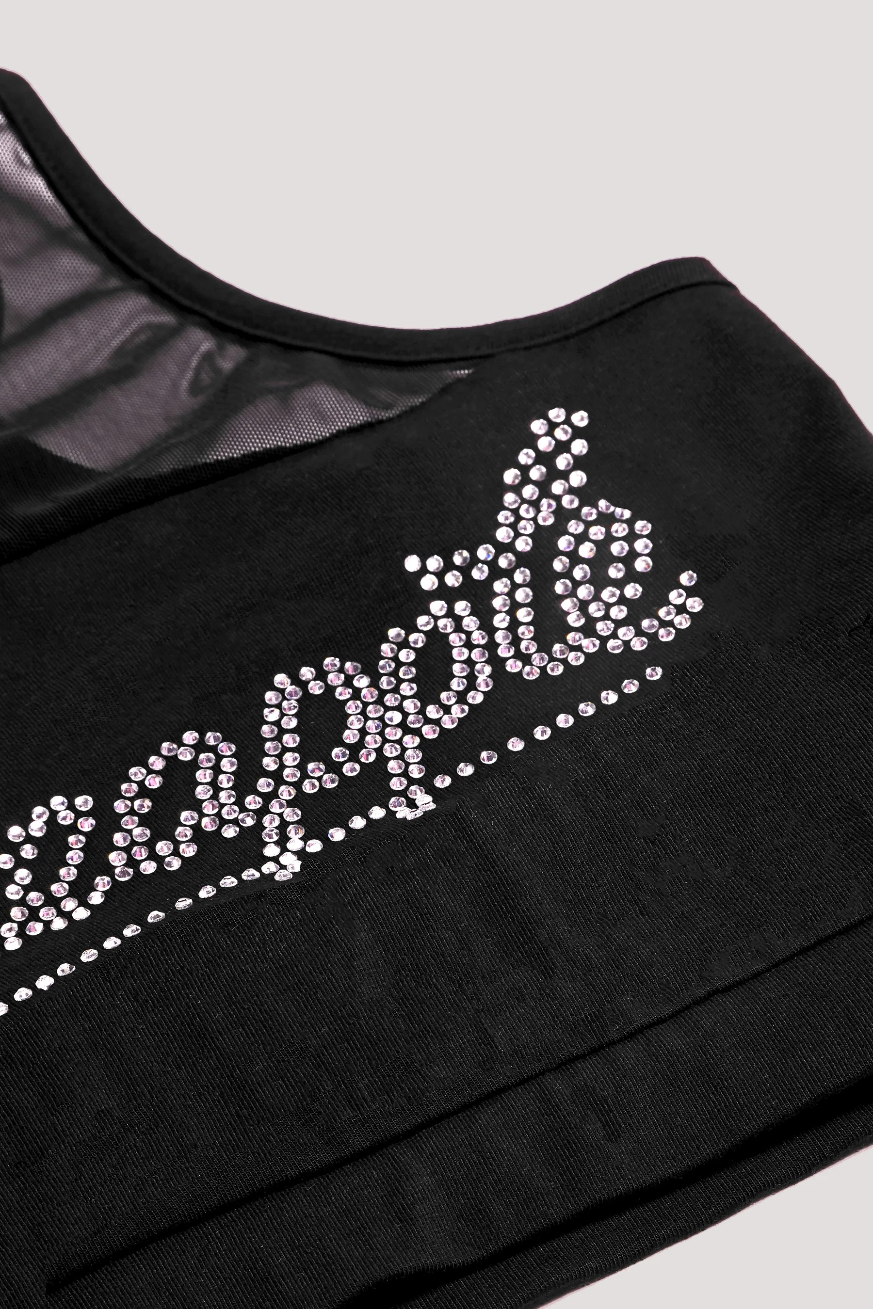 Logo Mesh Panel Crop Top - Image 3
