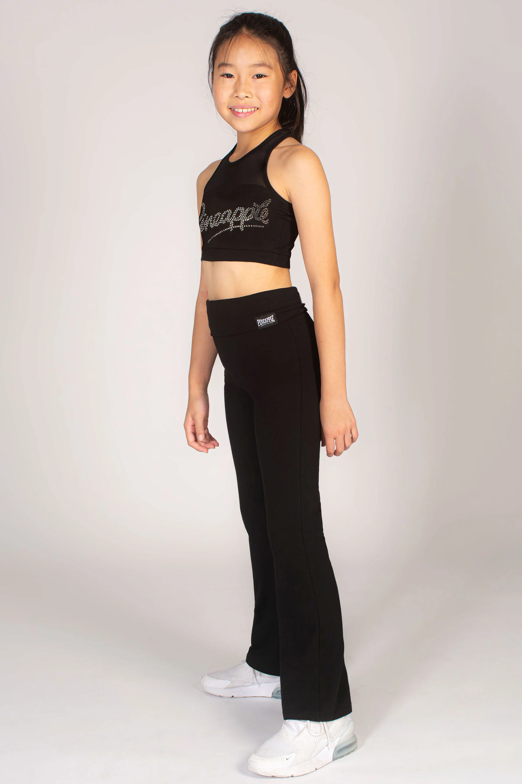 Logo Mesh Panel Crop Top - Image 4