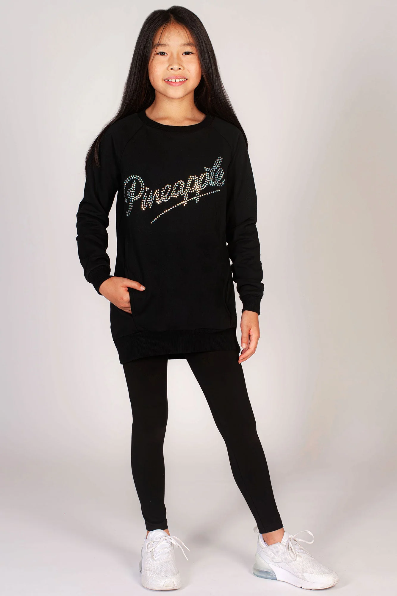 Stud Logo Longline Sweat Top - Image 2