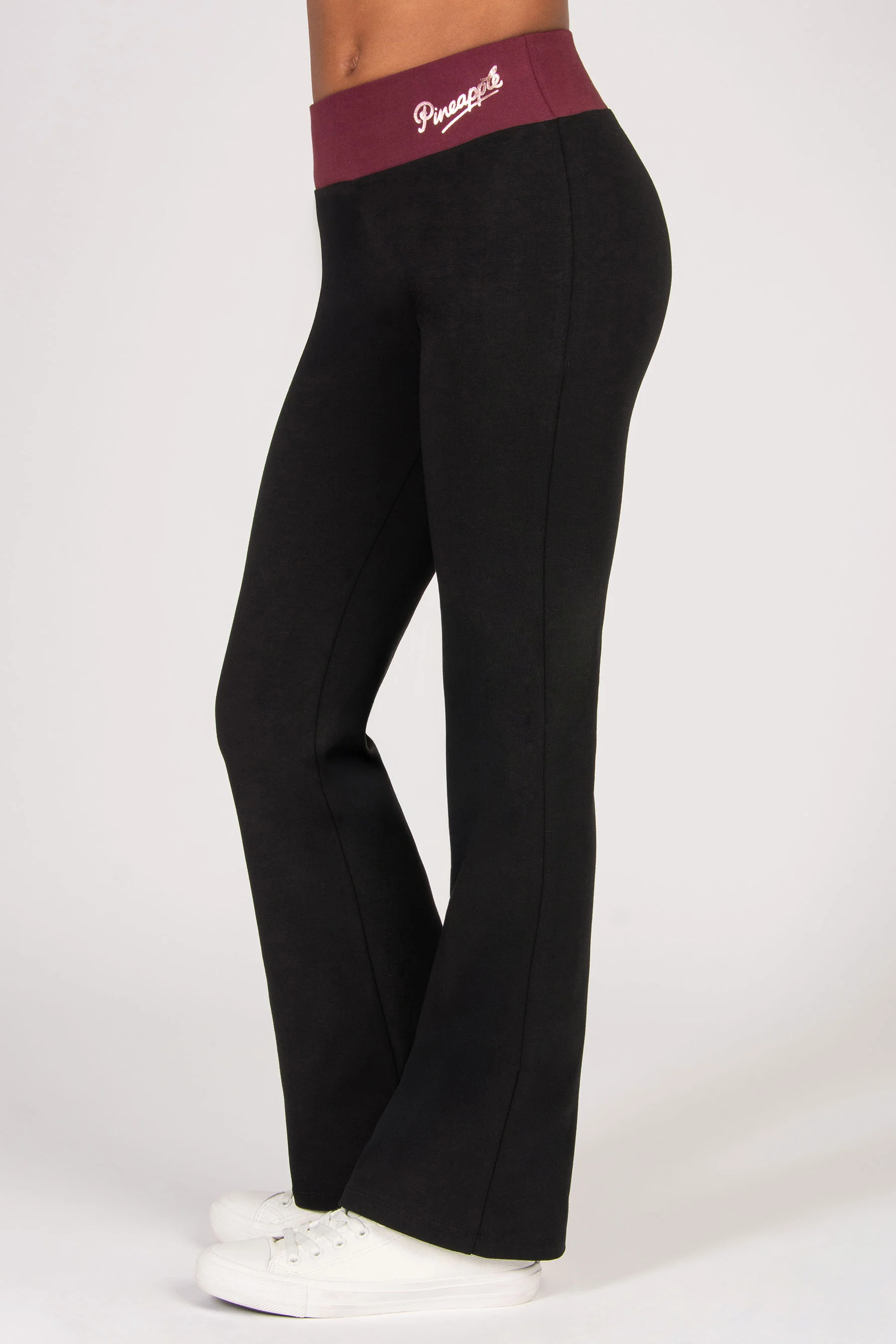 Contrast Band Bootcut Jersey Trousers