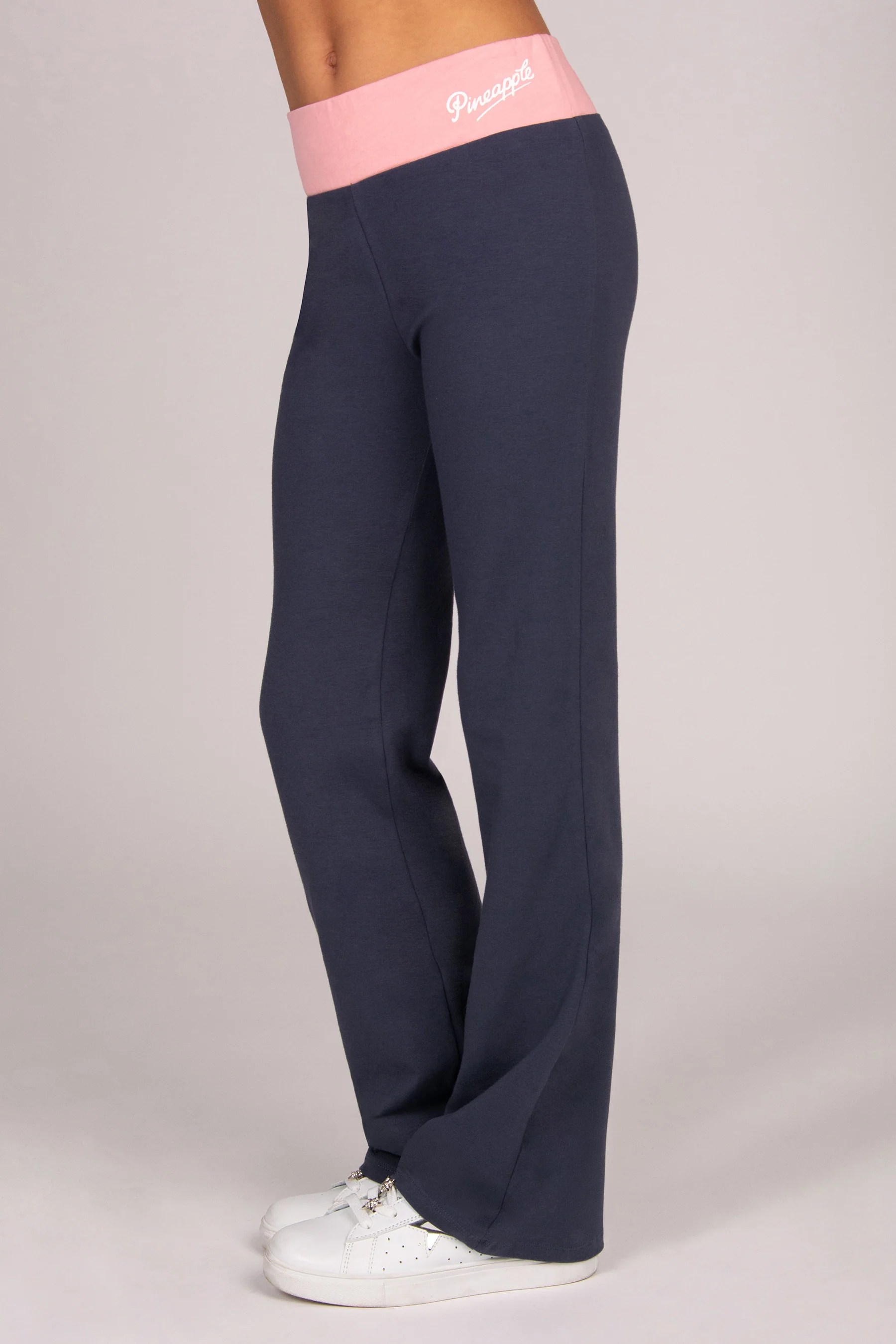 Contrast Band Bootcut Jersey Trousers