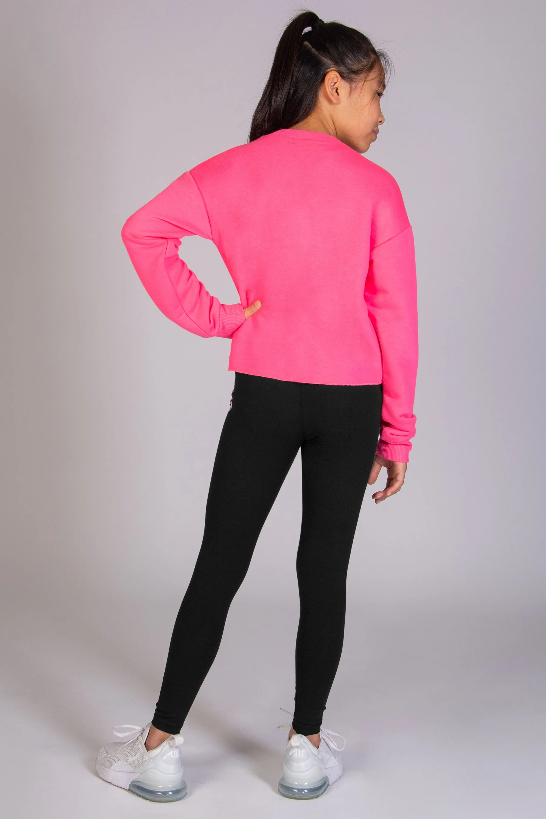 Crop Sweat Top with Embossed Logo - Image 4