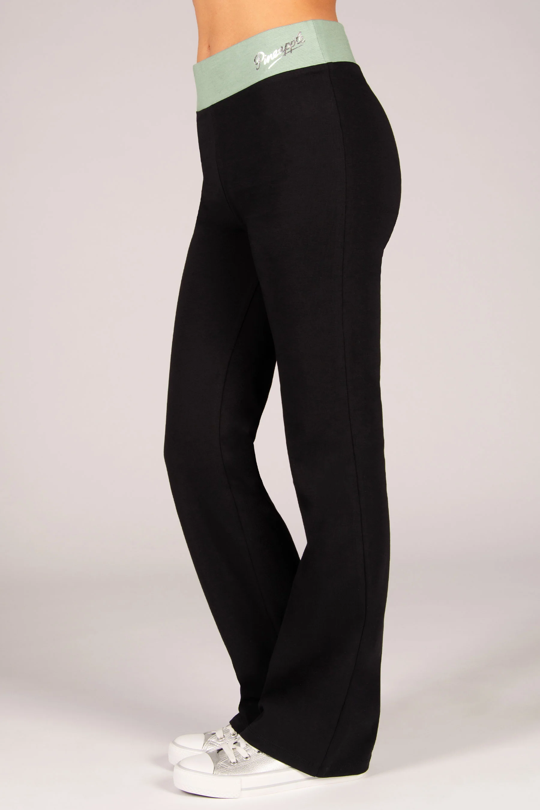 Contrast Band Bootcut Jersey Trousers