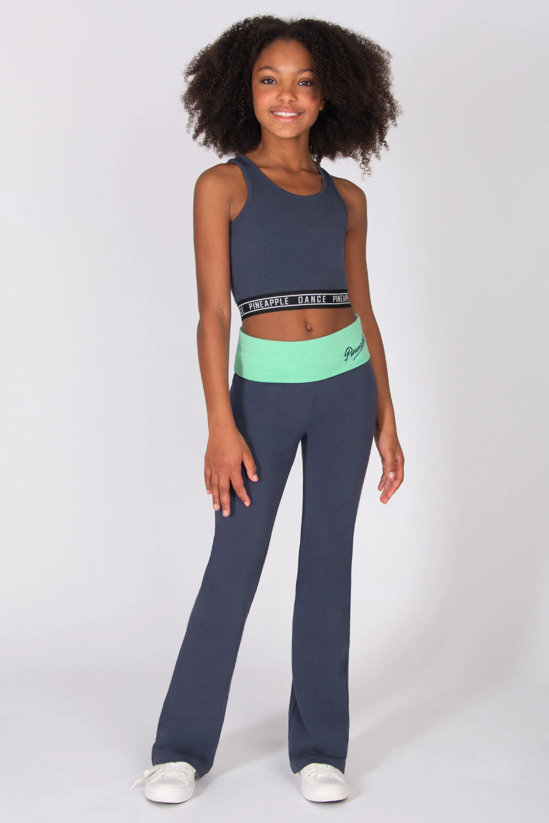 Foldover Waistband Jersey Flare Trousers - Image 2