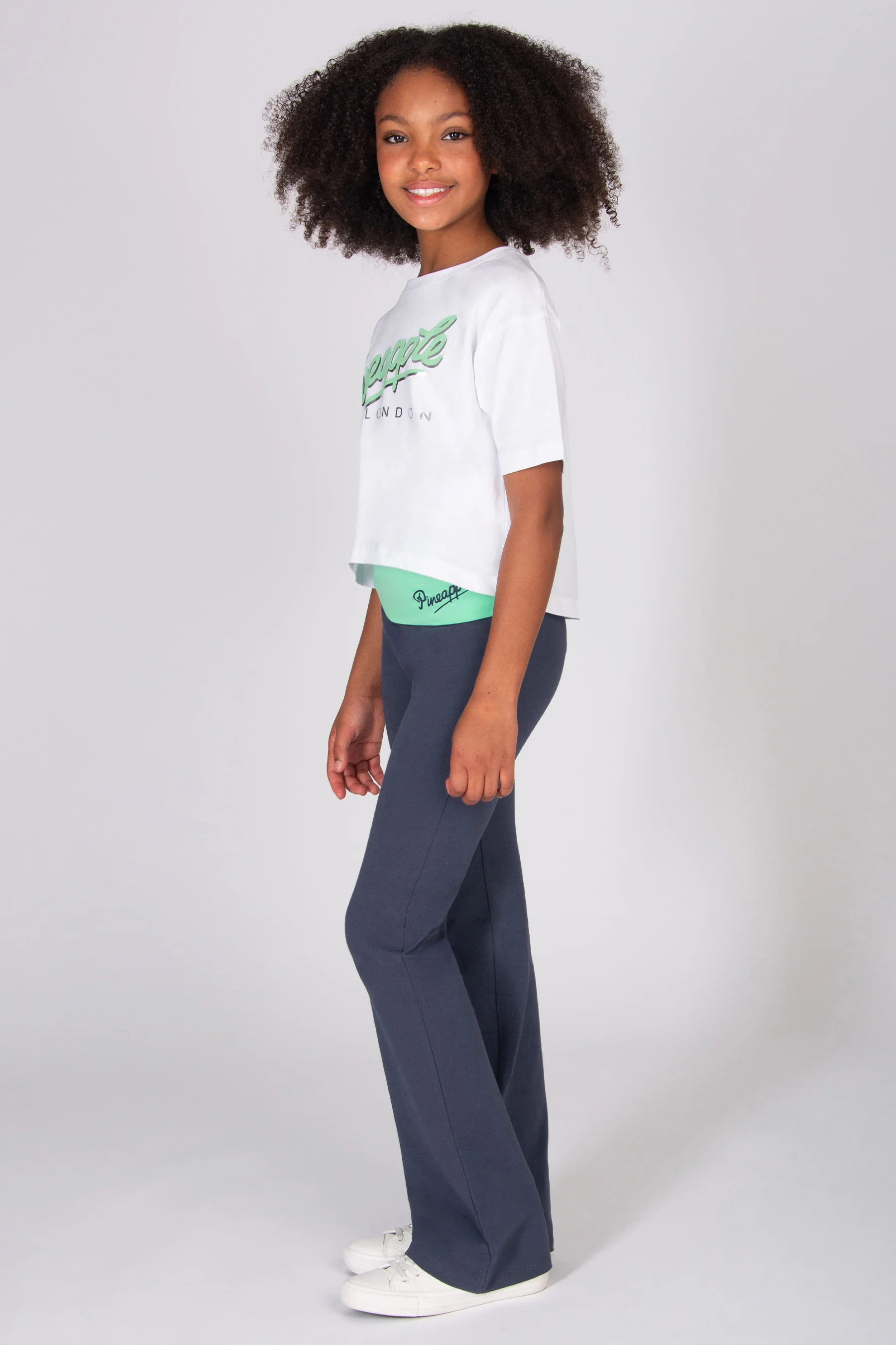 Foldover Waistband Jersey Flare Trousers - Image 4