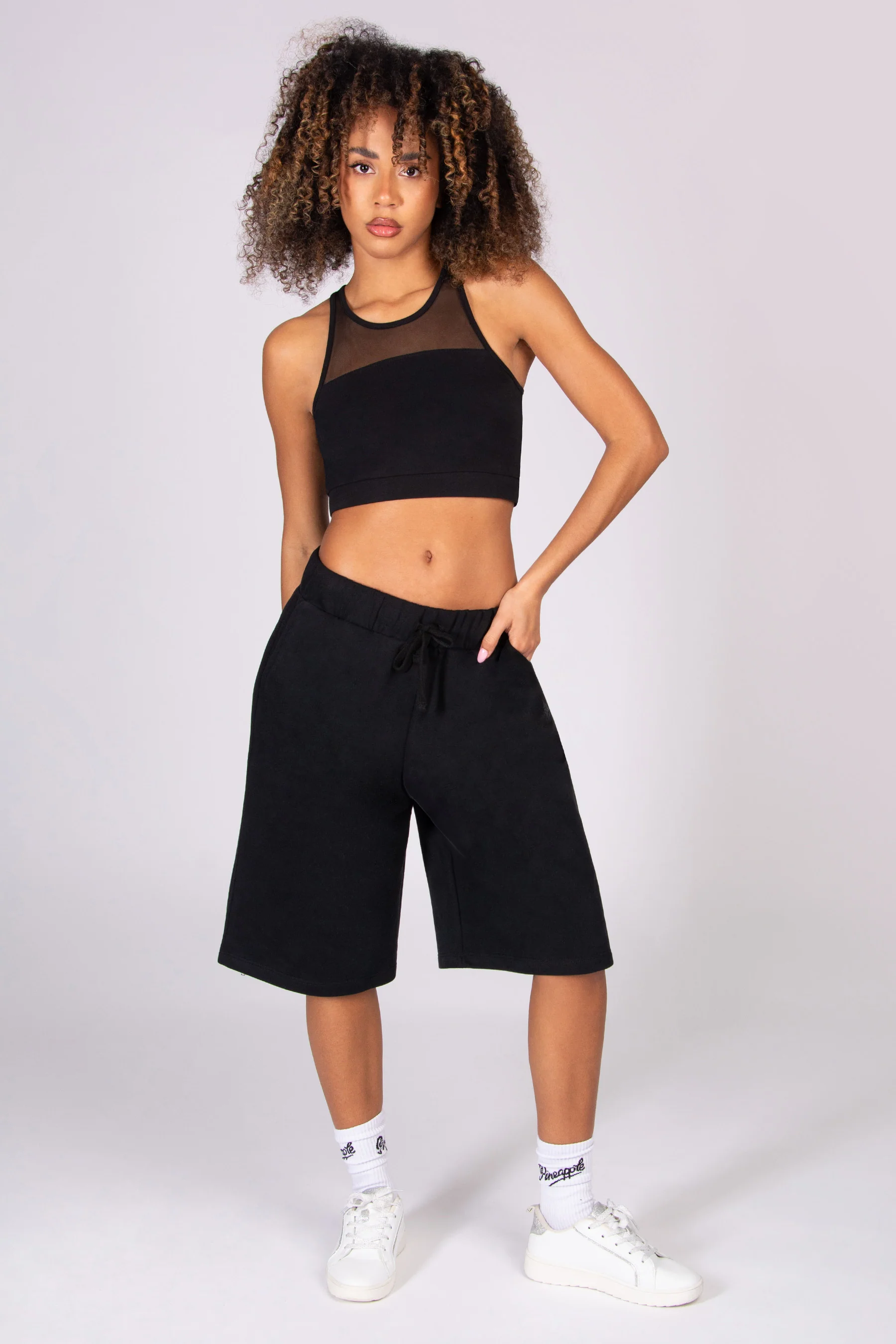 Unisex Cut Off Trackpant Shorts - Image 2