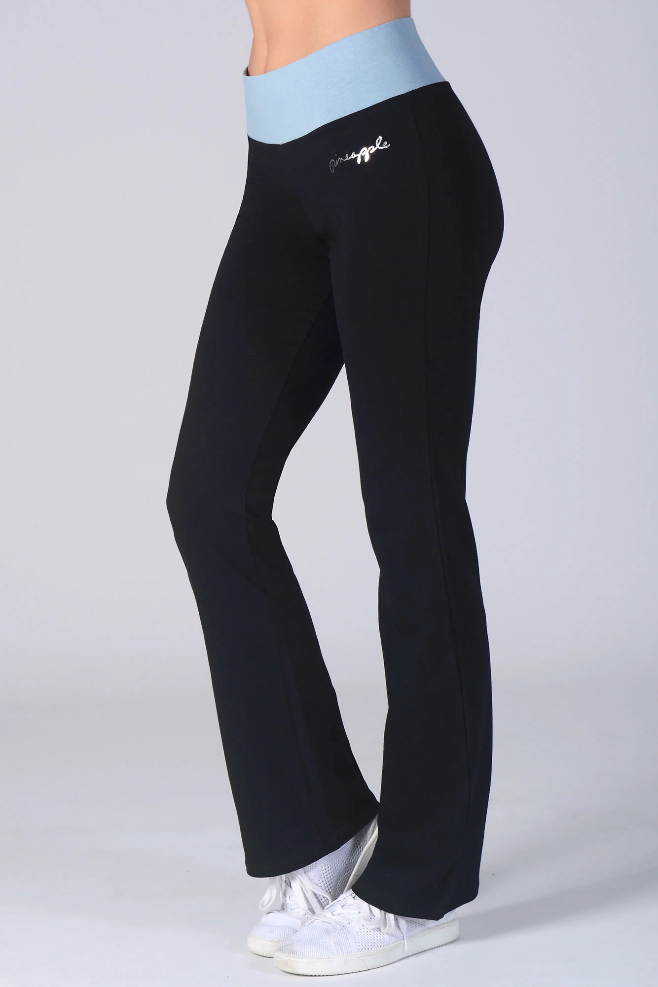 Contrast Band Bootcut Jersey Trousers