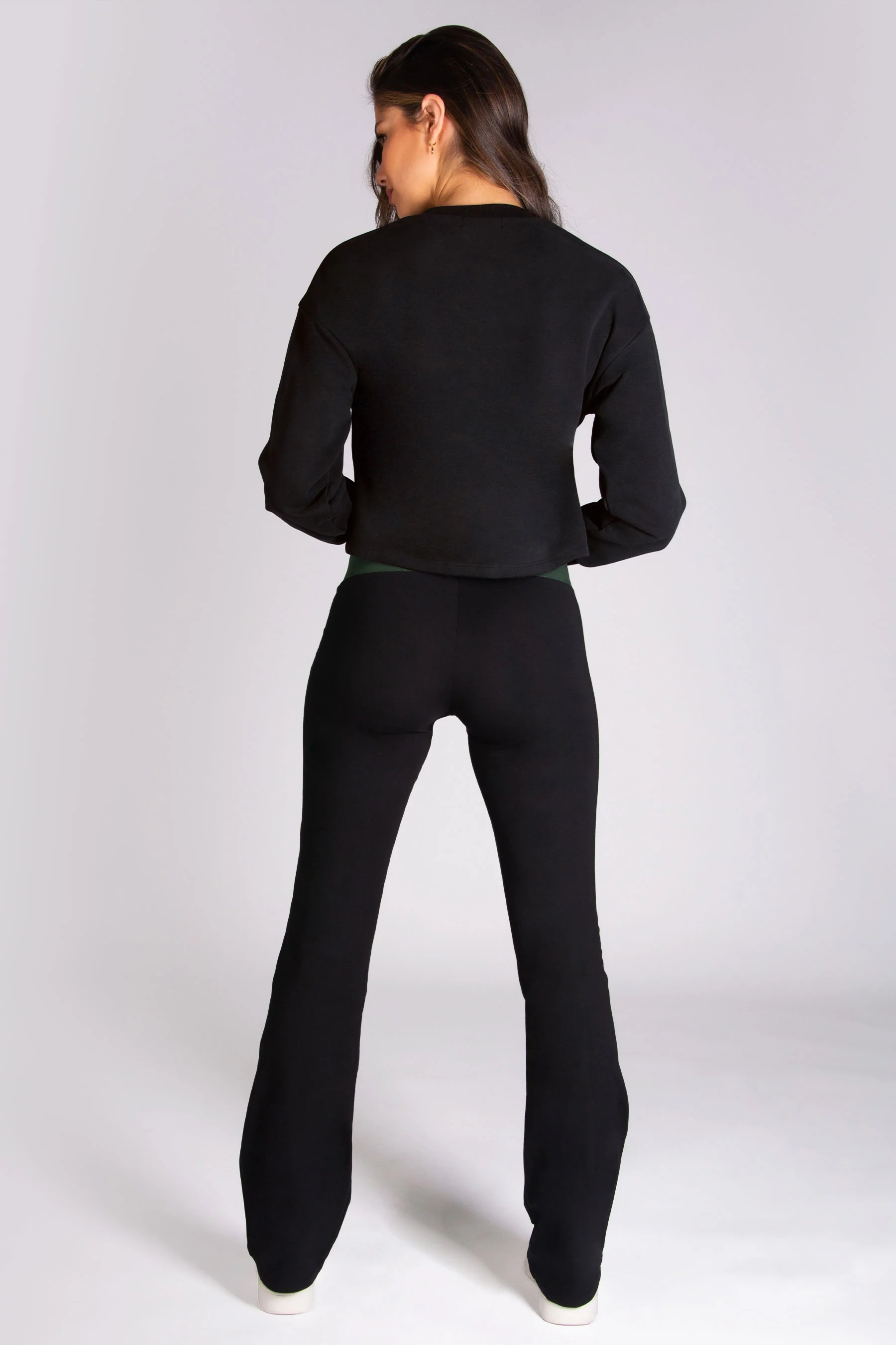 Contrast Band Bootcut Jersey Trousers - Image 4