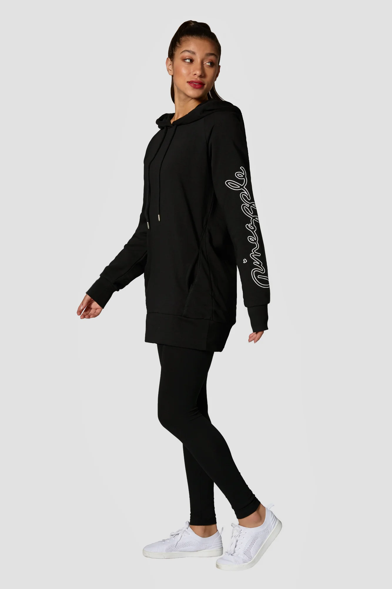 Longline Logo Hoodie - Image 3