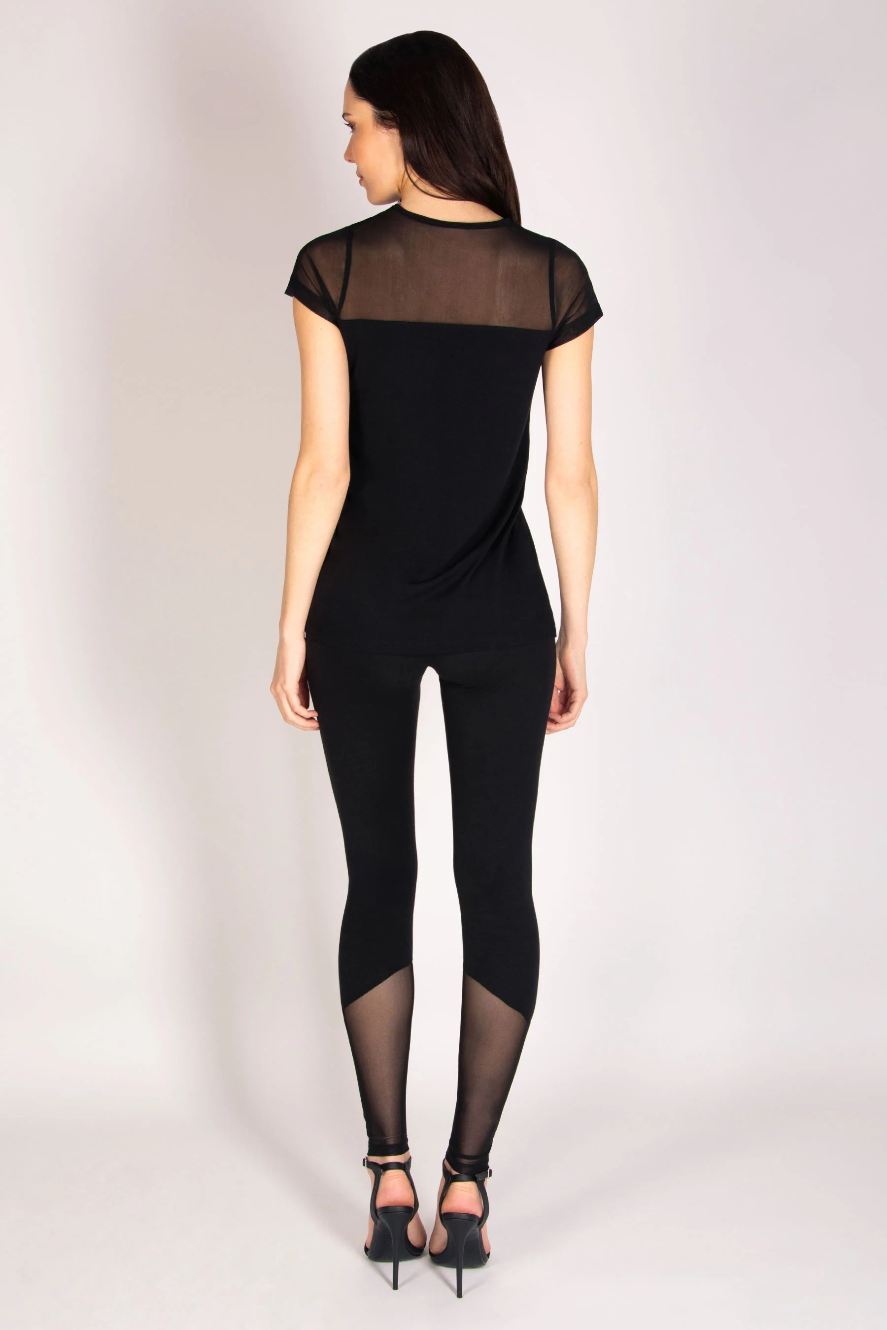 Mesh Panel Short Sleeve Top - Image 5