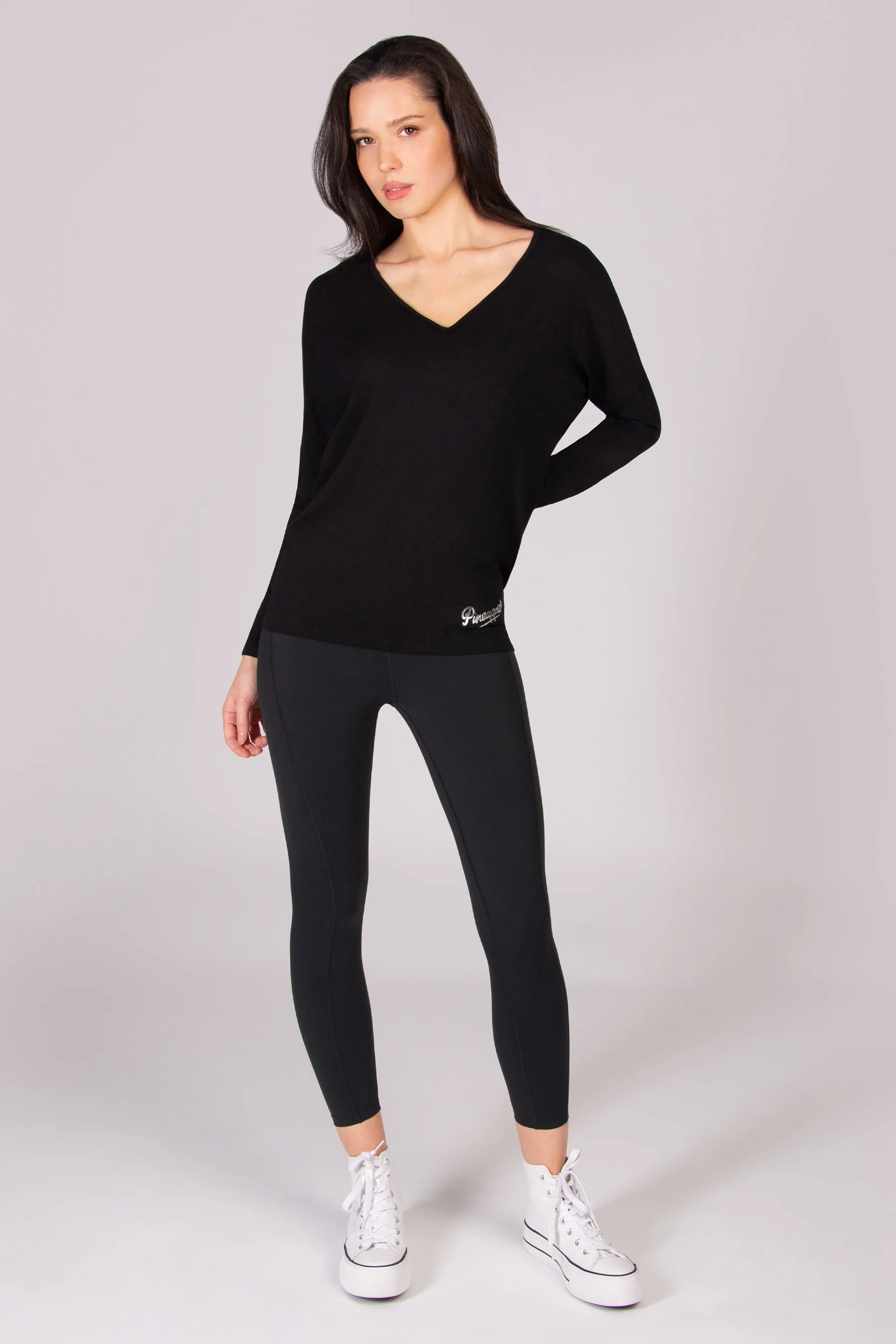 Monroe V Neck Long Sleeve Jersey Top - Image 3