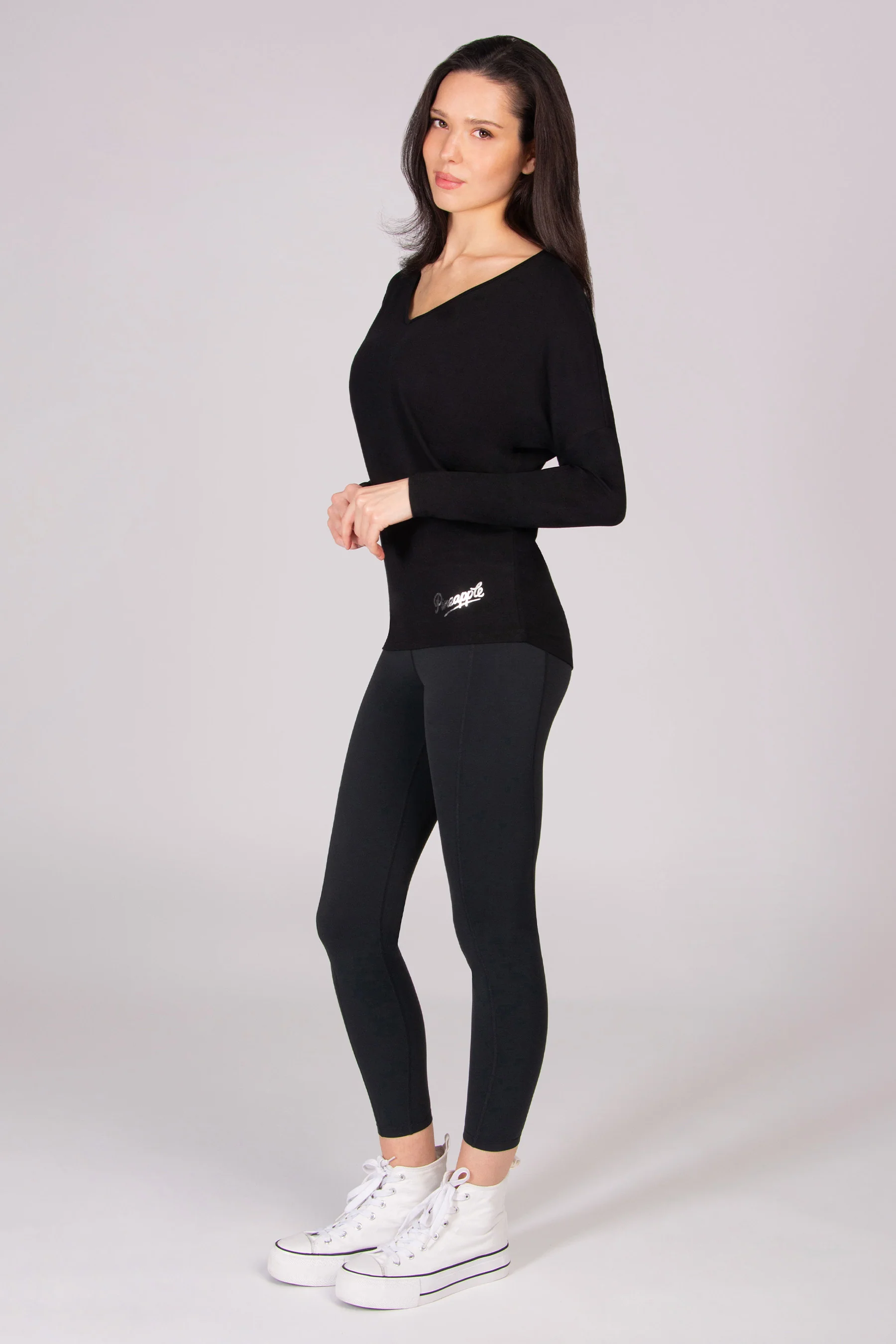 Monroe V Neck Long Sleeve Jersey Top - Image 4