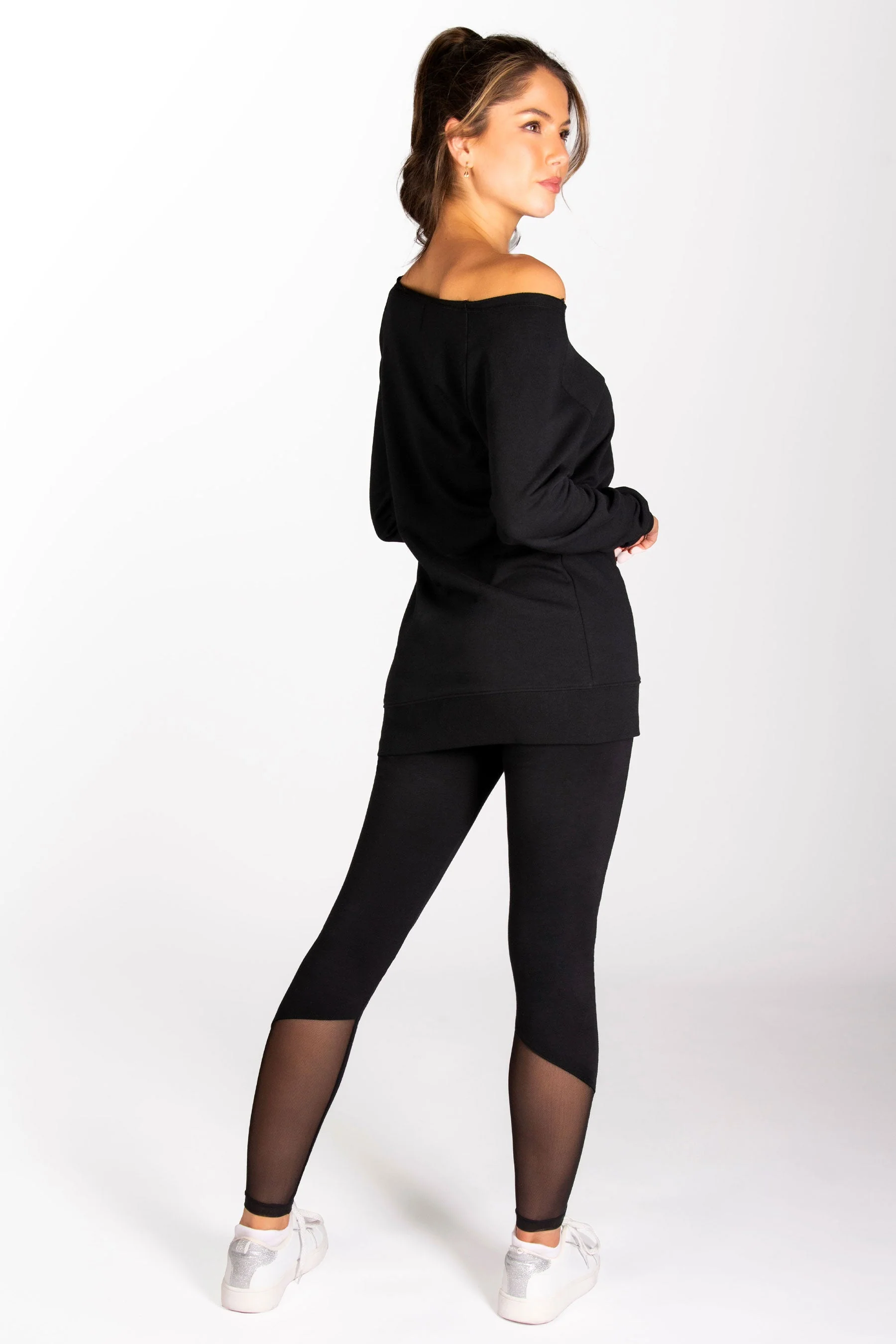 Off Shoulder Longline Sweat Top - Image 4