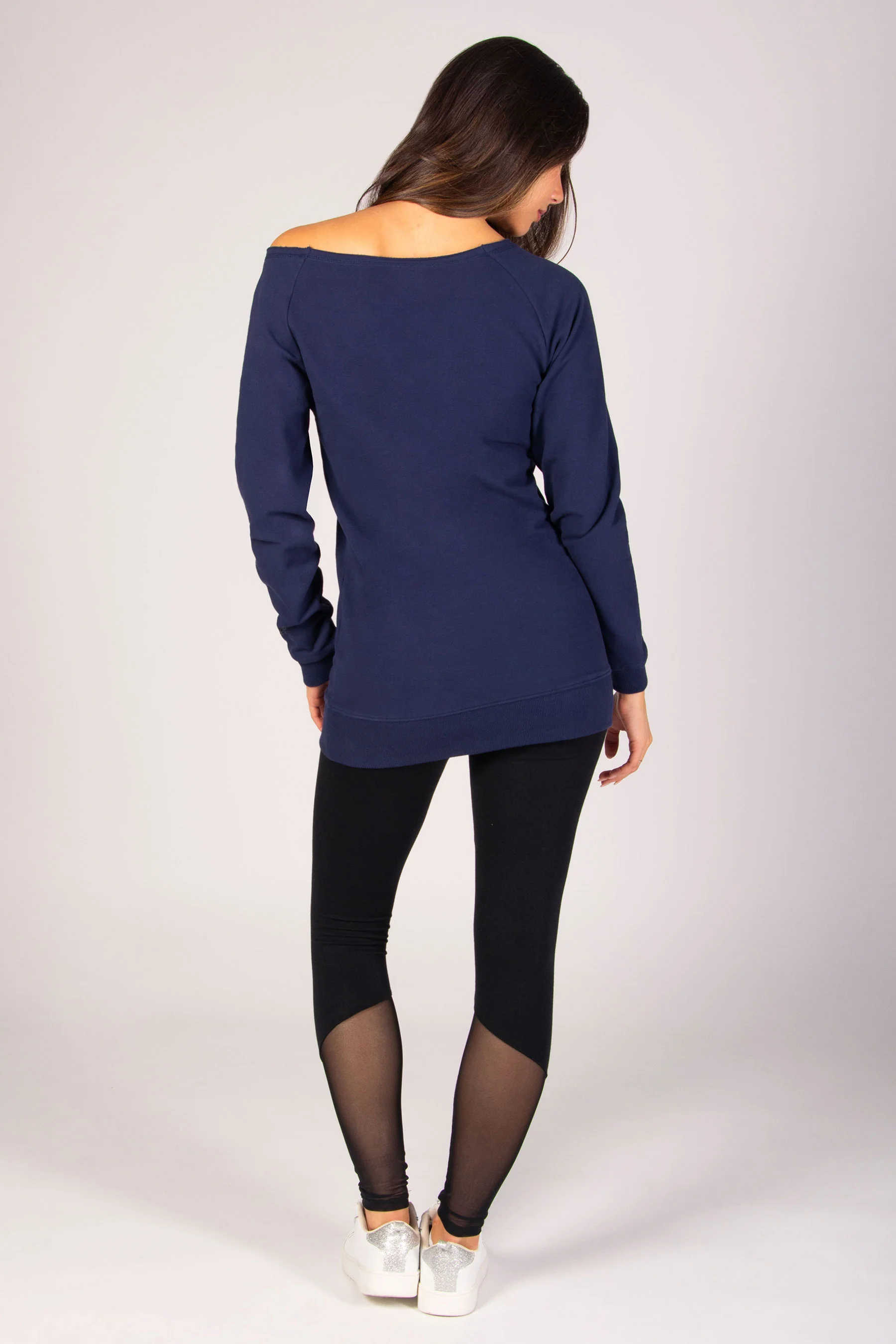 Off Shoulder Longline Sweat Top - Image 4