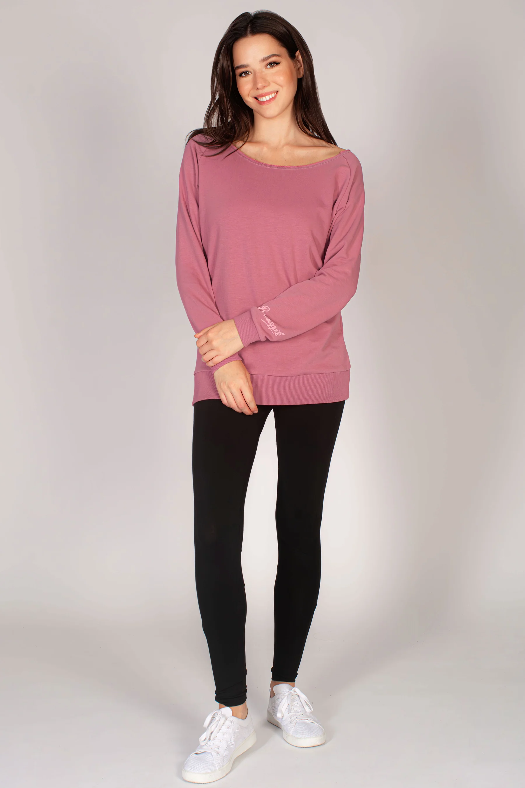Off Shoulder Longline Sweat Top - Image 2