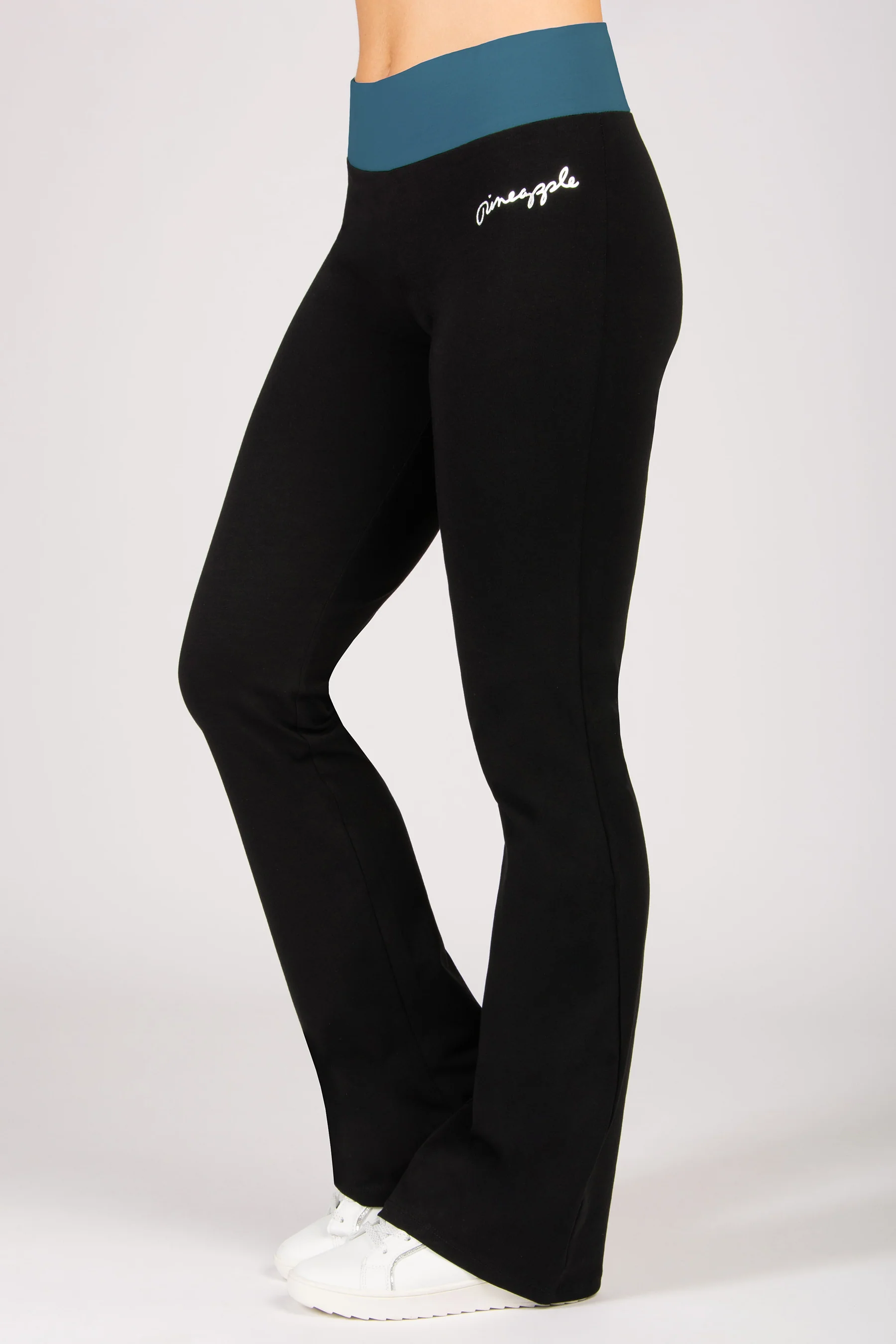 Contrast Band Bootcut Jersey Trousers