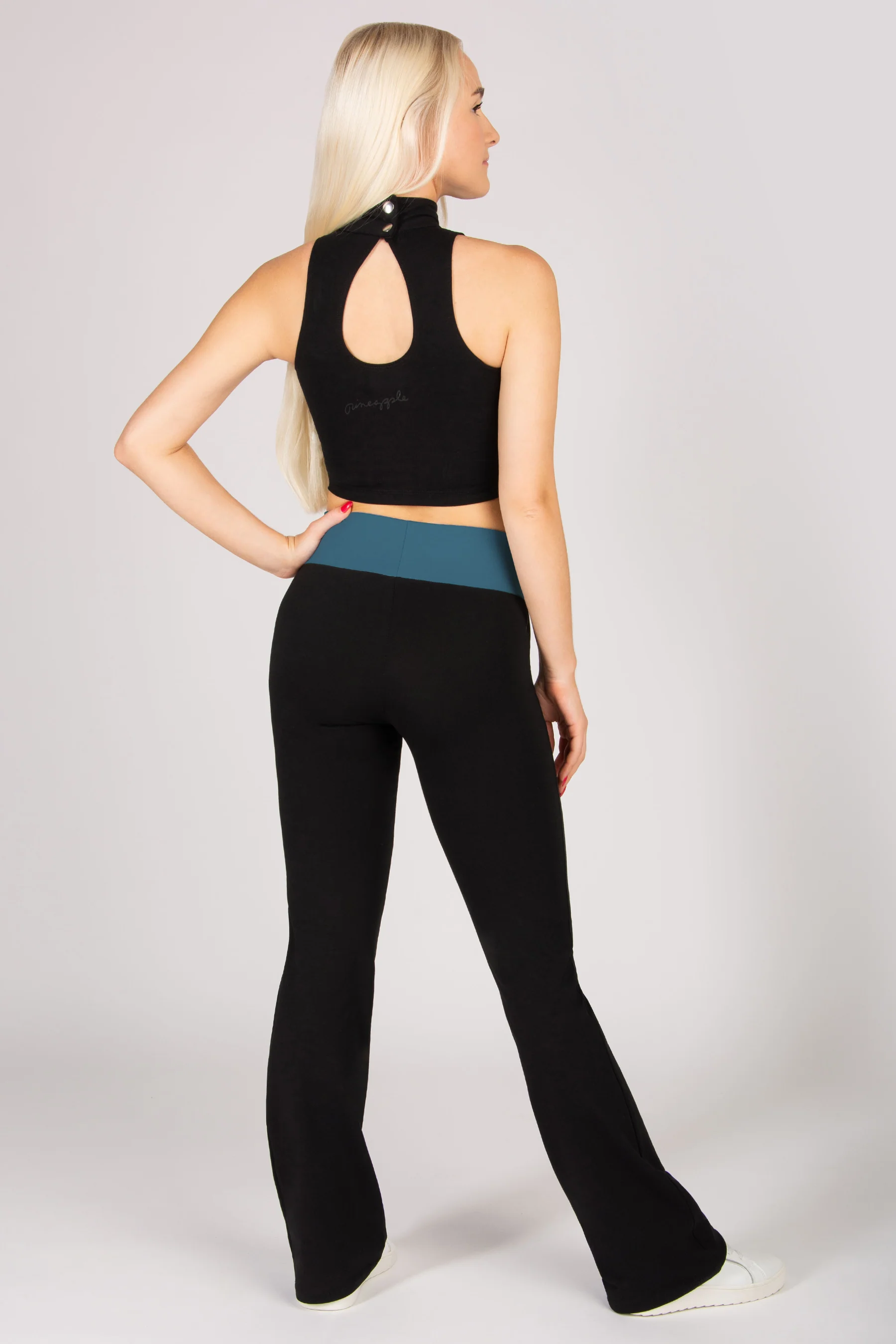 Contrast Band Bootcut Jersey Trousers - Image 4