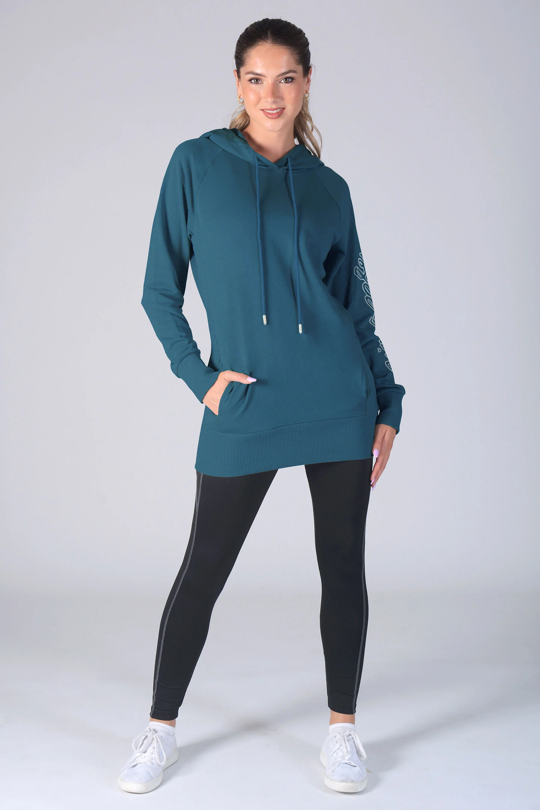Longline Logo Hoodie - Image 2