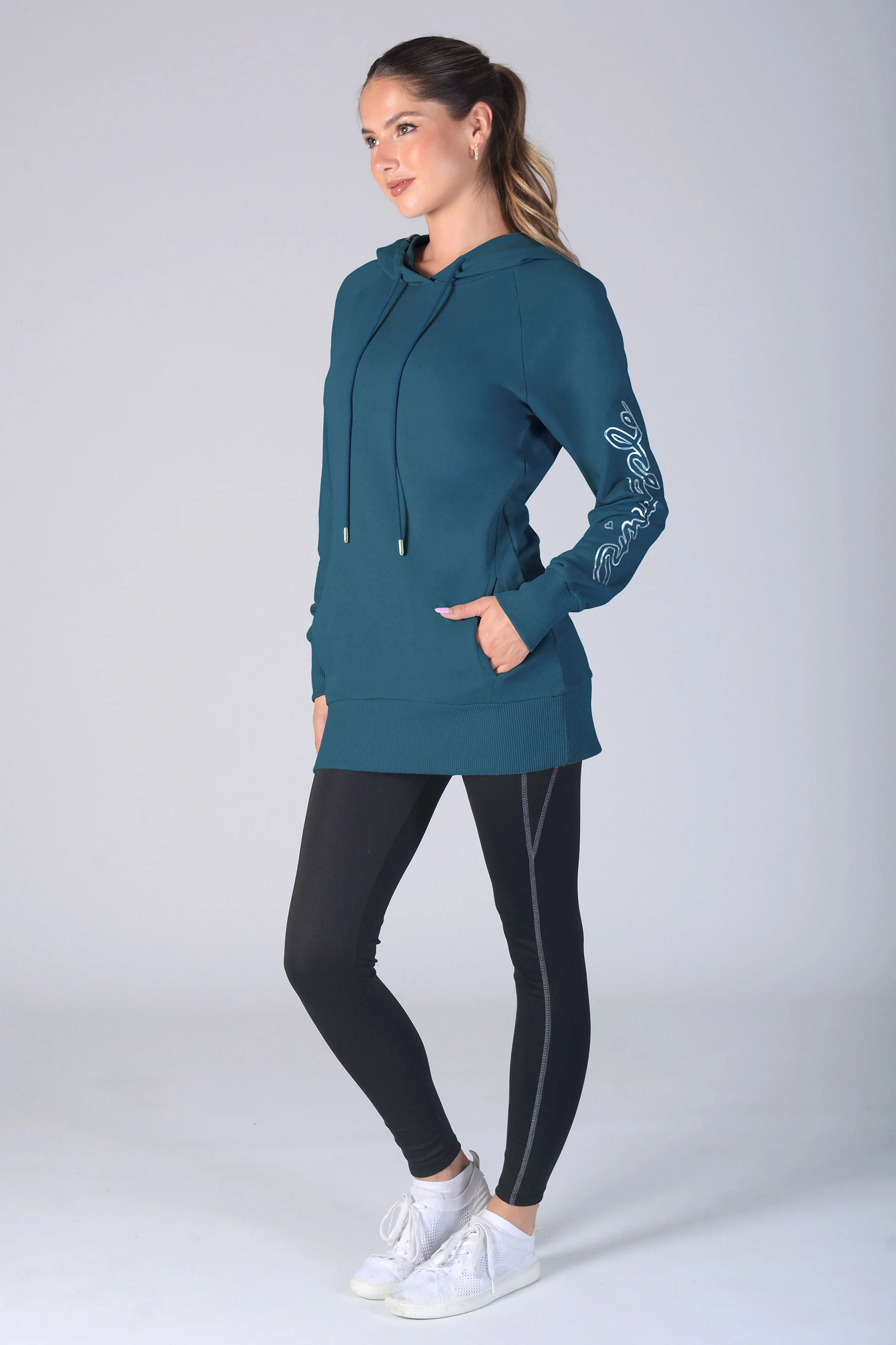 Longline Logo Hoodie - Image 3