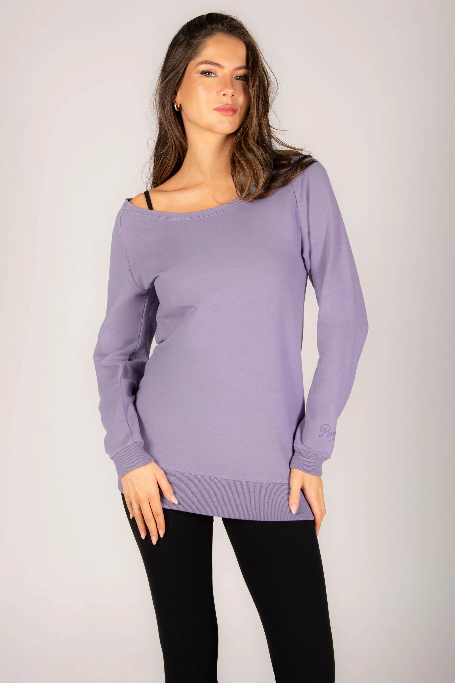 Off Shoulder Longline Sweat Top - Image 5