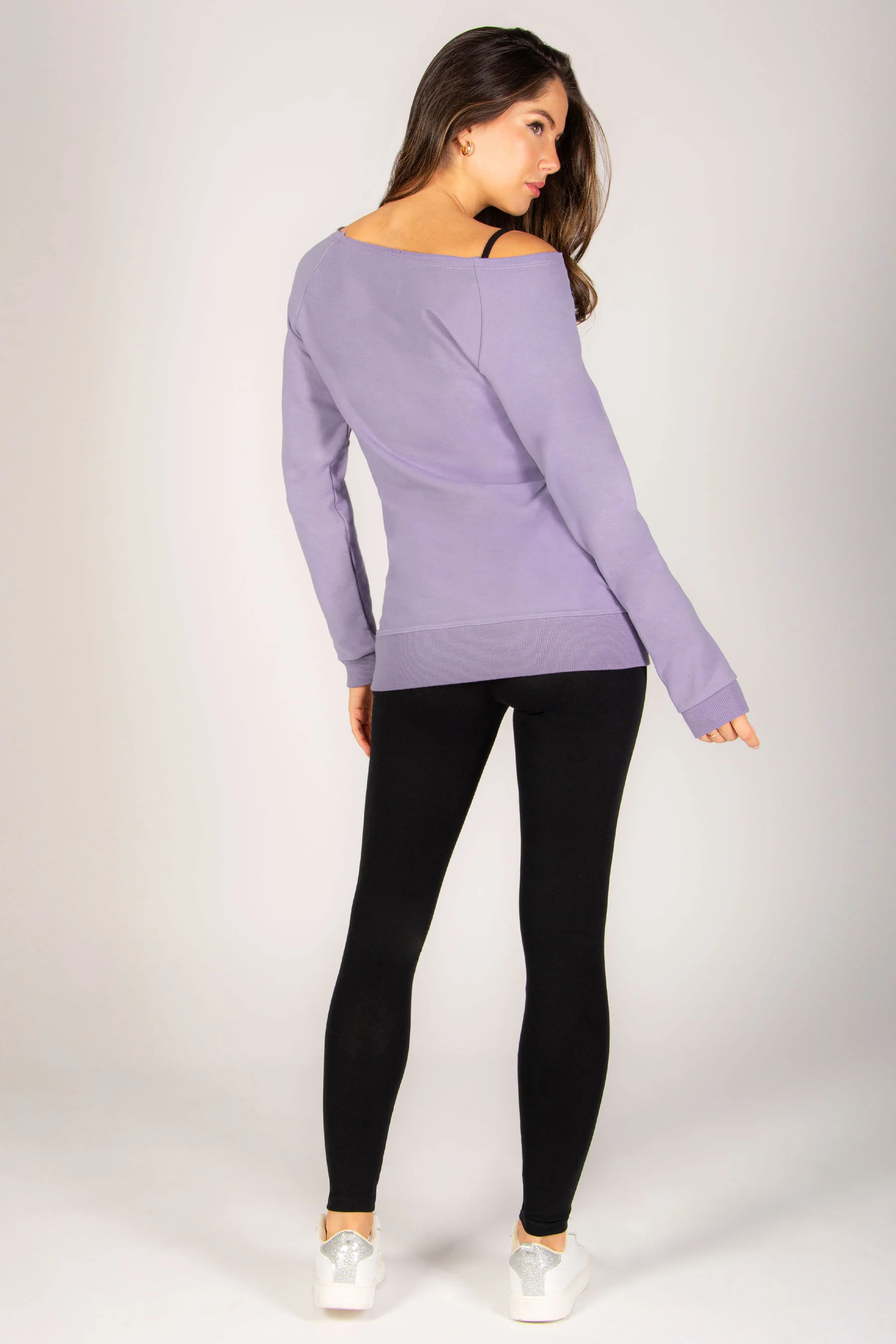 Off Shoulder Longline Sweat Top - Image 6